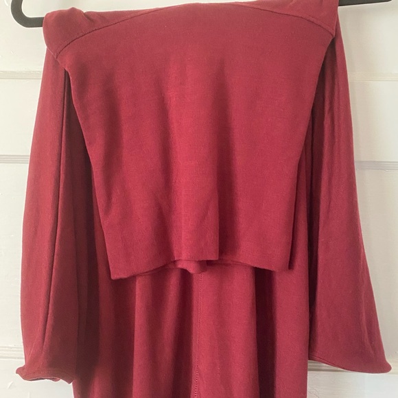 Maroon Turtleneck Sweater Tassel by Terre Blue Size Medium 3/4 Sleeve Tunic NWT - Picture 5 of 10
